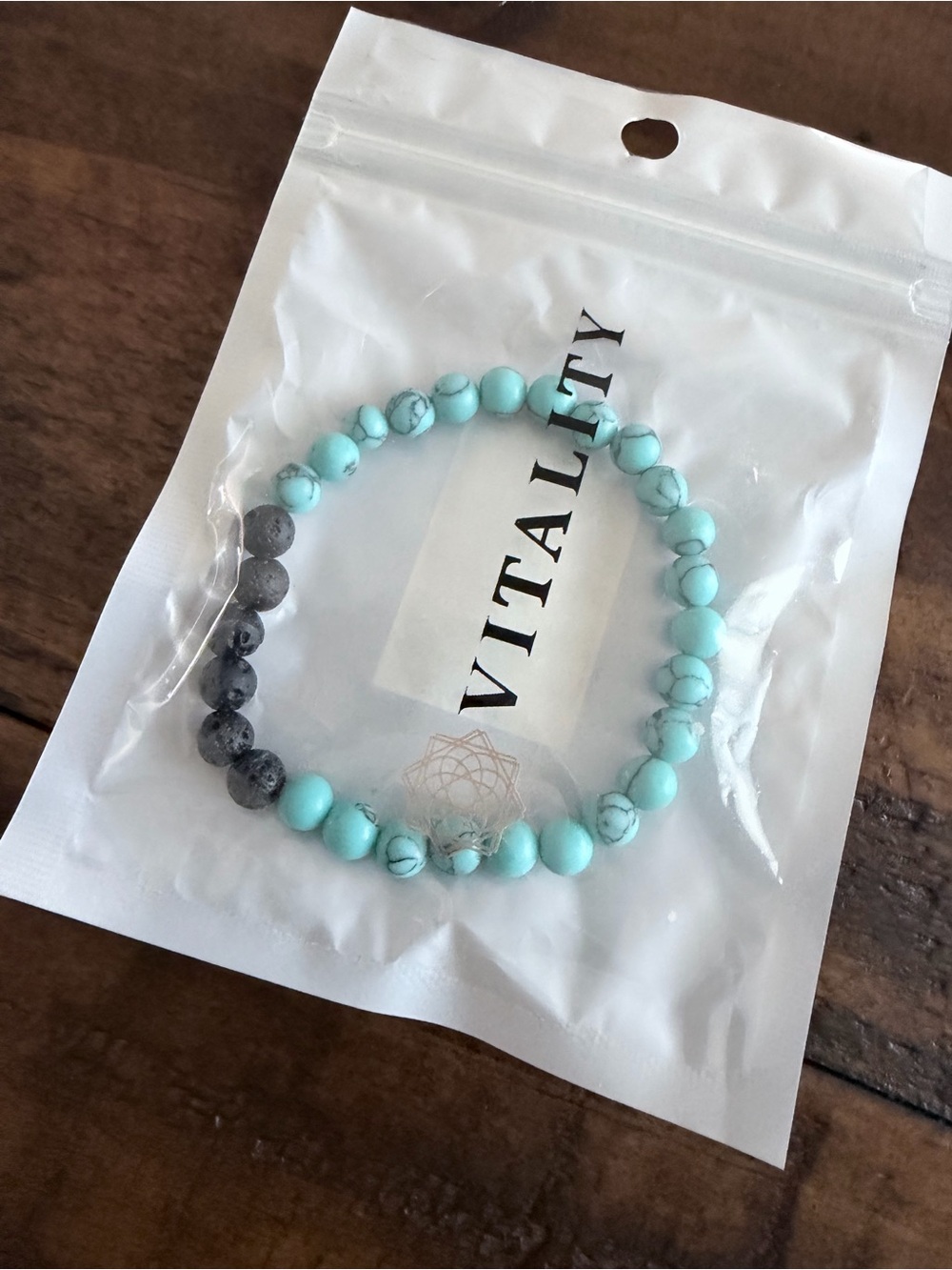 Turquoise & Lava Stone Beaded Bracelet - Vitality